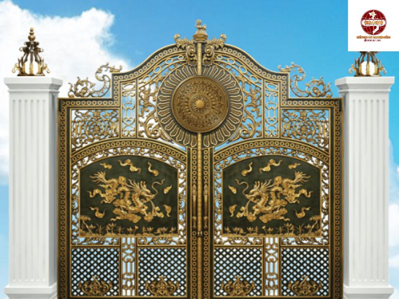 Cổng nhôm đúc mạ đồng