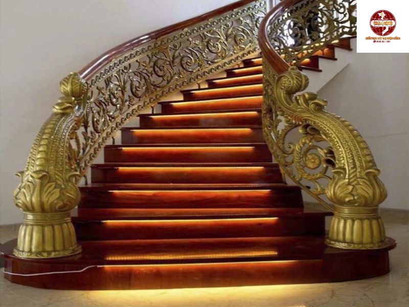 Lan can cầu thang nhôm đúc