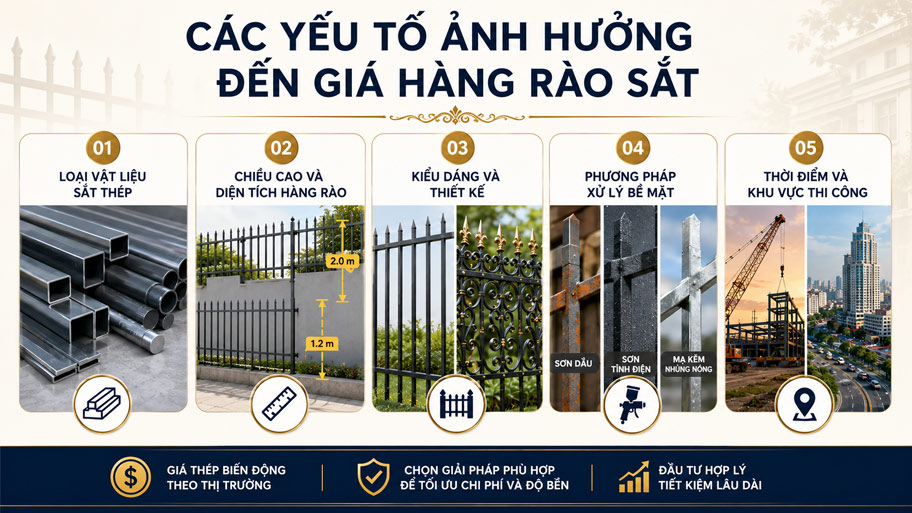 Các yếu tố ảnh hưởng đến giá hàng rào sắt