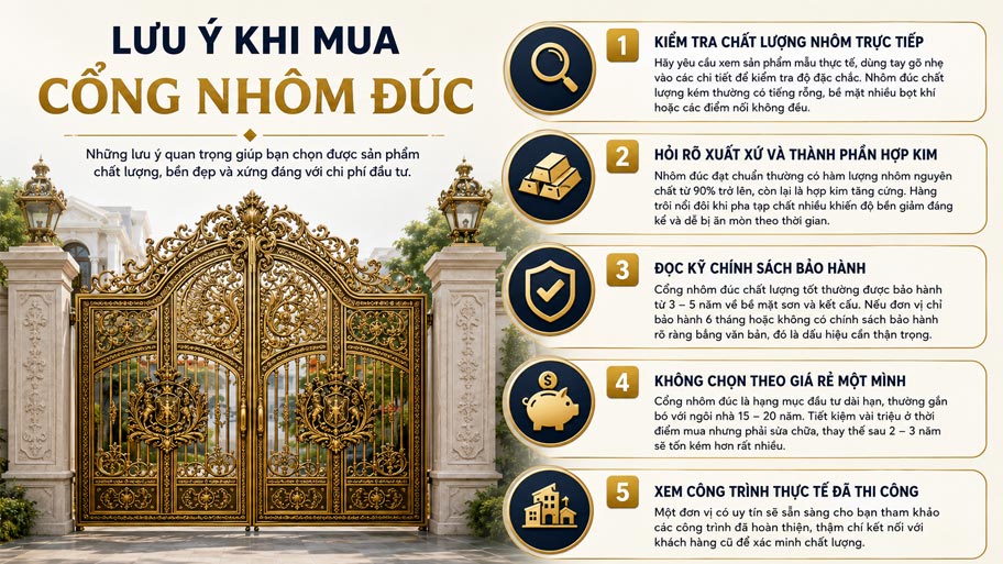 Chi phí lắp đặt cổng nhôm đúc tính như thế nào