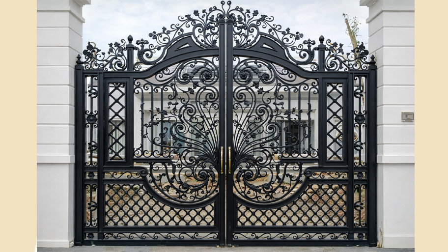 Cổng sắt mỹ thuật 2 cánh cho villa