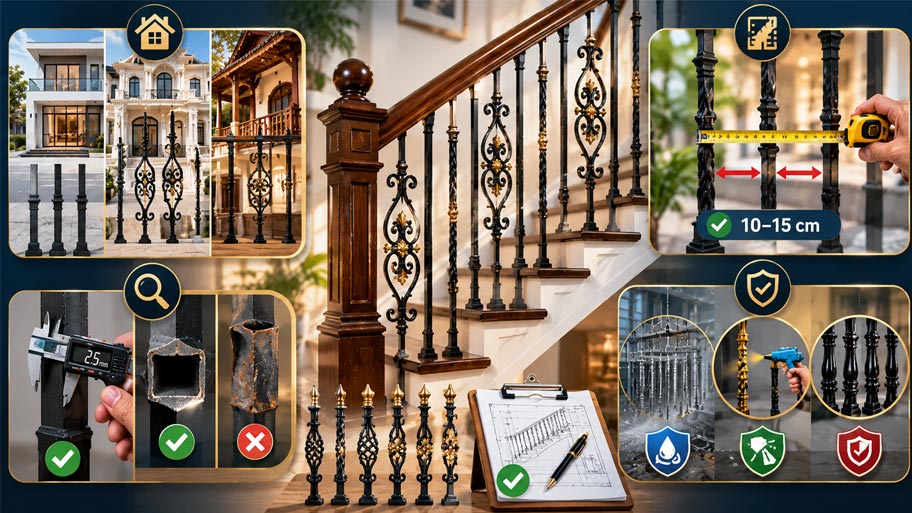 Hướng dẫn chọn con tiện cầu thang sắt phù hợp