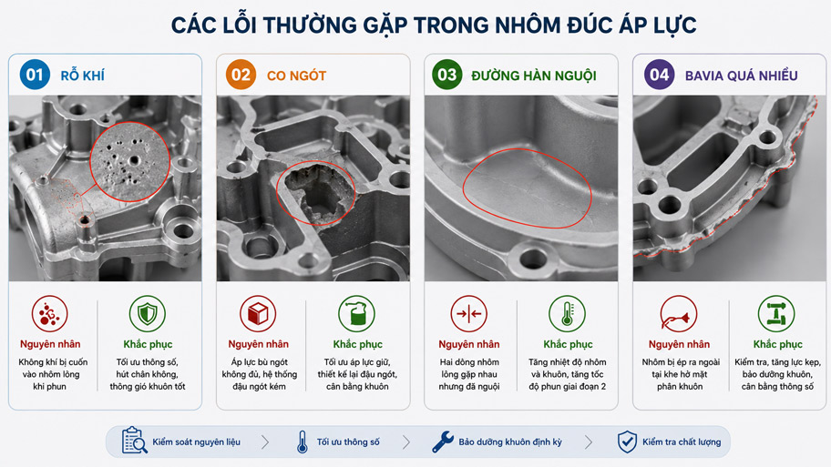Lỗi thường gặp trong nhôm đúc áp lực