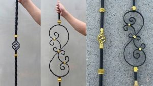 Mẫu con tiện cầu thang sắt mỹ thuật đẹp cho nhà phố