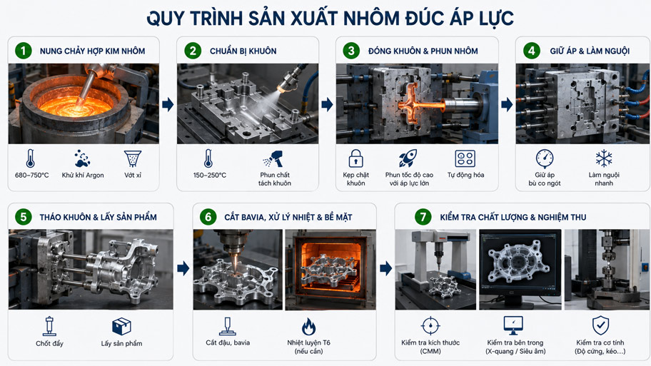 Quy trình sản xuất nhôm đúc áp lực