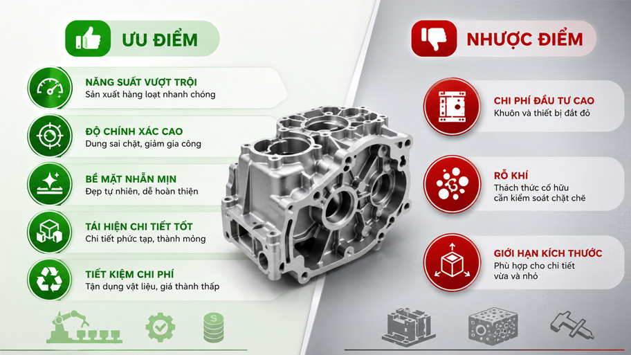 Ưu & Nhược điểm của nhôm đúc áp lực